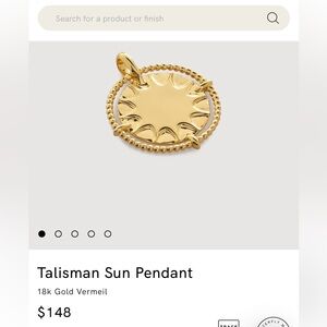 Monica Vinader Talisman Gold Sun Pendant